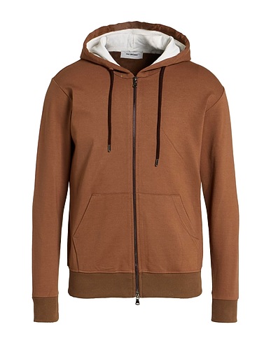 PAUL MIRANDA Hooded sweatshirt Brown 65% Viscose, 30% Polyamide, 5% Elastane