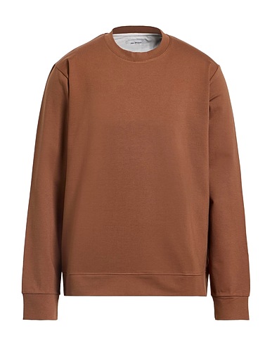 PAUL MIRANDA Basic T-Shirt Brown 65% Viscose, 30% Polyamide, 5% Elastane