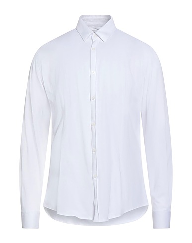 DANIELE ALESSANDRINI Solid color shirt White 100% Cotton