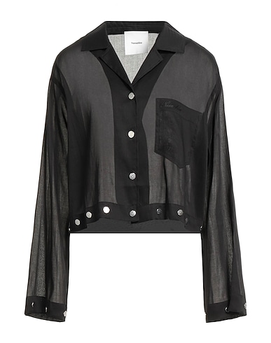 NANUSHKA Solid color shirts & blouses Black 55% Cupro, 45% Cotton, Zinc