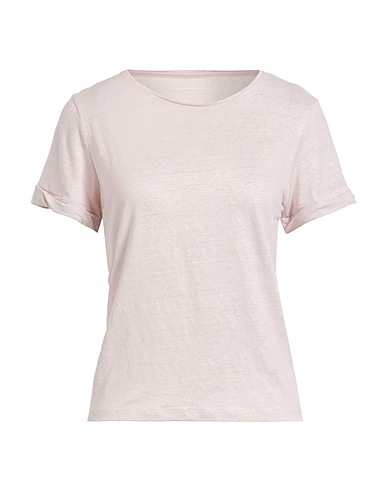 MAJESTIC FILATURES Basic T-shirt Light pink 94% Linen, 6% Elastane