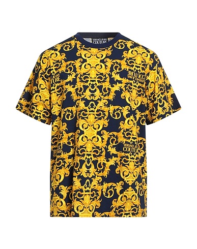 VERSACE JEANS COUTURE T-shirt Midnight blue 92% Cotton, 8% Elastane