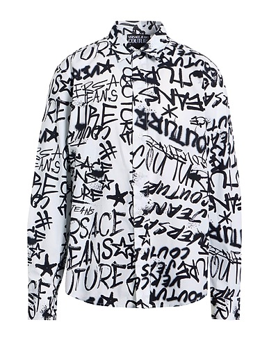 VERSACE JEANS COUTURE Camicia fantasia Bianco 100% Cotone