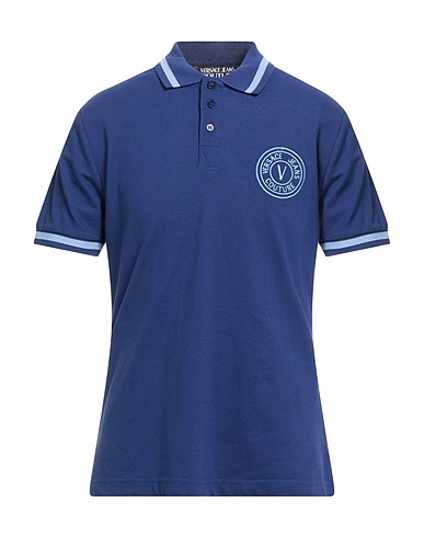VERSACE JEANS COUTURE Polo shirt Navy 100% Cotton