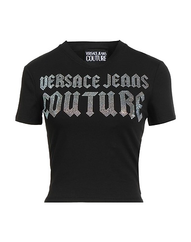 VERSACE JEANS COUTURE T-shirt Black 95% Cotton, 5% Elastane