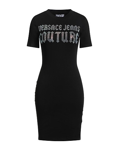 VERSACE JEANS COUTURE Short dress NERO 95% Cotton, 5% Elastane