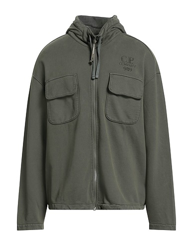 C.P. COMPANY Hooded track jacket  Military green 100% Cotton