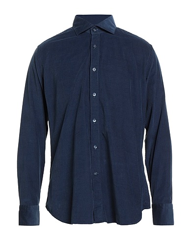 CALIBAN 820 Solid colour shirt Midnight blue 100% Cotton