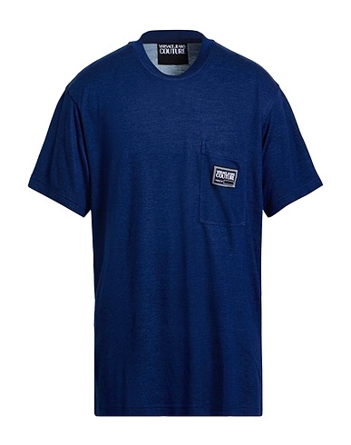 VERSACE JEANS COUTURE Basic T-Shirt Marineblau 53% Lyocell, 41% Viskose, 6% Elastan