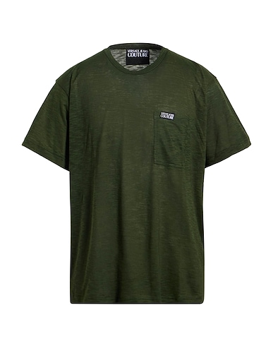 VERSACE JEANS COUTURE Basic T-Shirt Militärgrün 55% Baumwolle, 45% Polyester