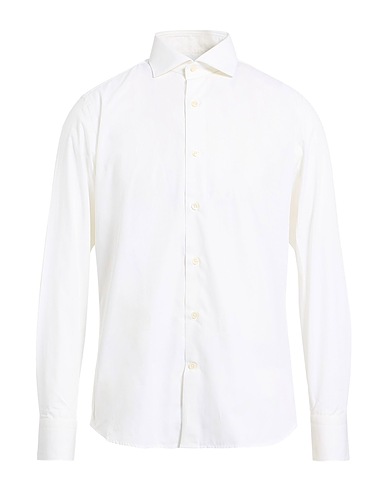 CALIBAN Solid color shirt White 100% Cotton