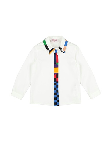 PUCCI Patterned shirts & blouses White 100% Cotton, Viscose, Elastane