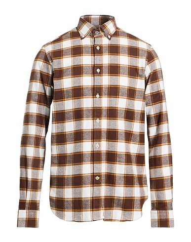 EDIZIONI LIMONAIA Checked shirt Brown 100% Cotton