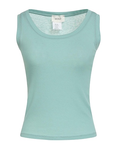 VICOLO Vest Turquoise 92% Viscose, 8% Silk