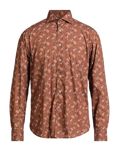 EDIZIONI LIMONAIA Patterned shirt Brown 100% Cotton