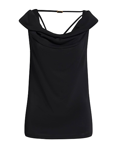 TWINSET Top Black 95% Polyester, 5% Elastane