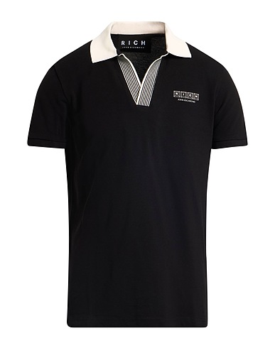 JOHN RICHMOND Polo shirt Black 100% Cotton