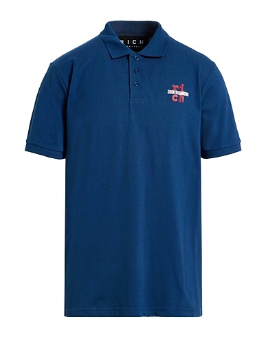 JOHN RICHMOND Polo shirt Navy blue 100% Cotton