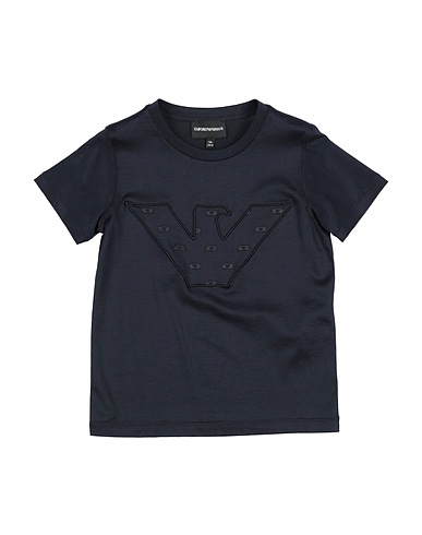 EMPORIO ARMANI T-shirt Midnight blue 70% Lyocell, 30% Cotton