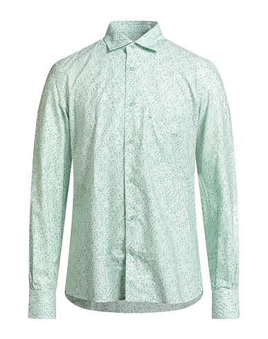 MAZZARELLI Patterned shirt GREEN STONE Green 100% Cotton