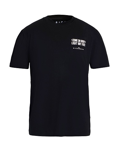 JOHN RICHMOND T-shirt Black 95% Cotton, 5% Elastane
