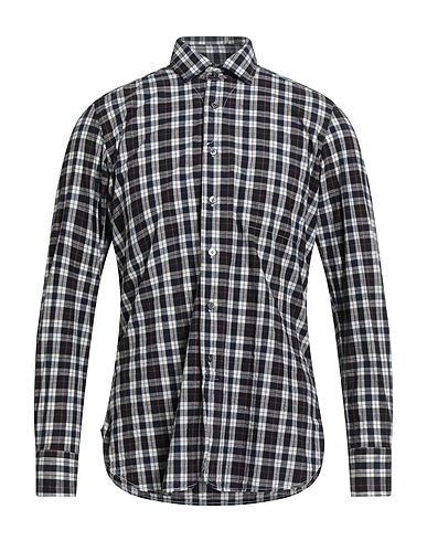 BAGUTTA Checked shirt Midnight blue 100% Cotton