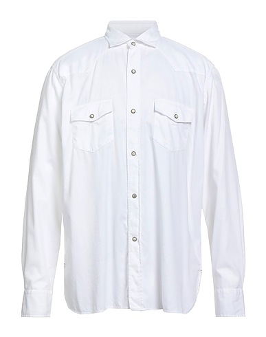 BAGUTTA Chemise de couleur unie Blanc 100% Coton