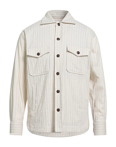 TINTORIA MATTEI 954 Striped shirt Off white 52% Cotton, 48% Wool