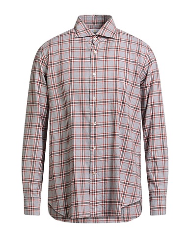 GIANNETTO PORTOFINO Checked shirt Grey 100% Cotton