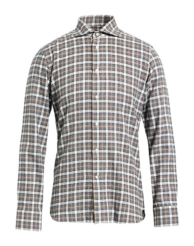 BORRIELLO NAPOLI Checked shirt Grey 100% Cotton
