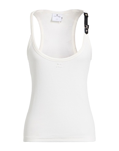 COURRÈGES Vest White 97% Cotton, 3% Elastane