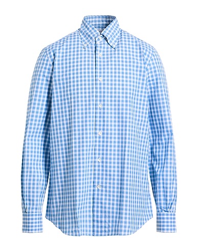 MAZZARELLI Camicia a quadri Blu 100% Cotone