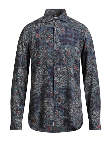 TINTORIA MATTEI 954 Patterned shirt Navy 100% Cotton