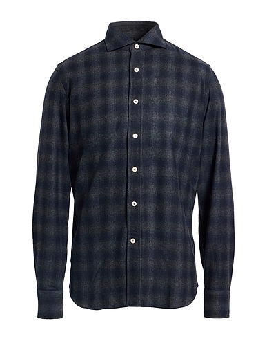 ALESSANDRO GHERARDI Checked shirt Charcoal 60% Cotton, 40% Virgin Wool