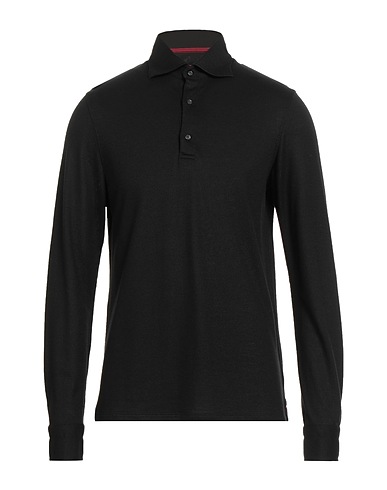 ISAIA Polo shirt Black 100% Wool
