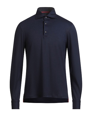 ISAIA Polo shirt Navy blue 100% Wool
