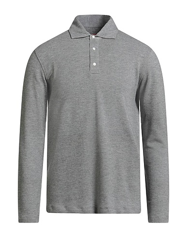 ISAIA Polo shirt Grey 70% Cotton, 25% Wool, 5% Cashmere