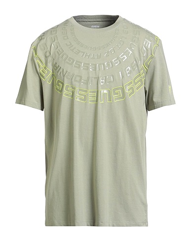 GUESS T-shirt Sage green 48% Organic cotton, 47% Modal, 5% Elastane