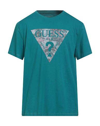 GUESS T-shirt Verde smeraldo 50% Cotone organico, 45% Cotone, 5% Elastan