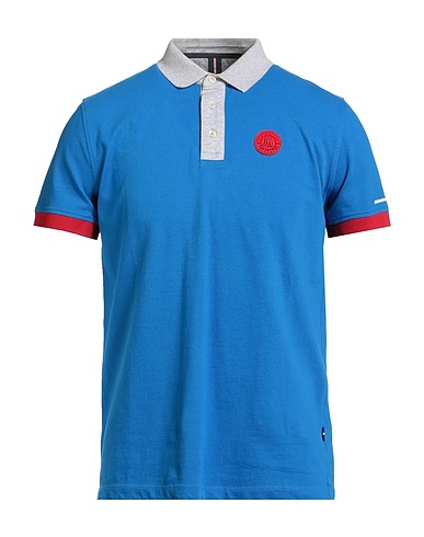 AERONAUTICA MILITARE Polo shirt FRECCE TRICOLORI Bright blue 92% Cotton, 8% Elastane