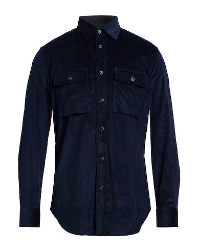 BRIONI Solid colour shirt Midnight blue 100% Cotton