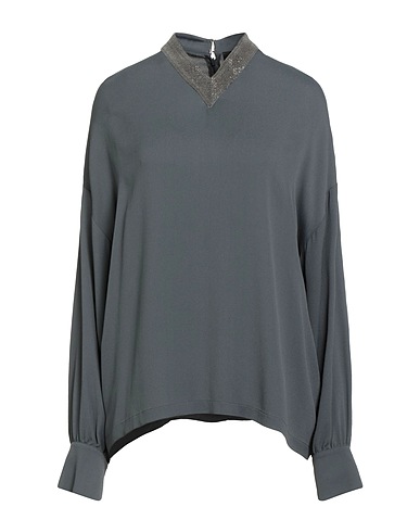 FABIANA FILIPPI Top Gris anthracite 57% Acétate, 43% Soie, Ecobrass