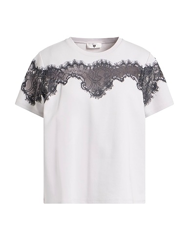 TWINSET T-shirt U&B Light grey 92% Cotton, 8% Polyester, Polyamide