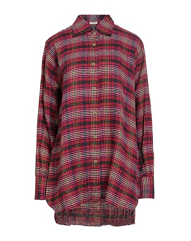 MASSIMO ALBA Checked shirt Fuchsia 100% Linen