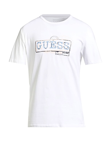 GUESS T-shirt Off white 50% Organic cotton, 45% Cotton, 5% Elastane