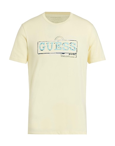 GUESS T-shirt Giallo pastello 50% Cotone organico, 45% Cotone, 5% Elastan