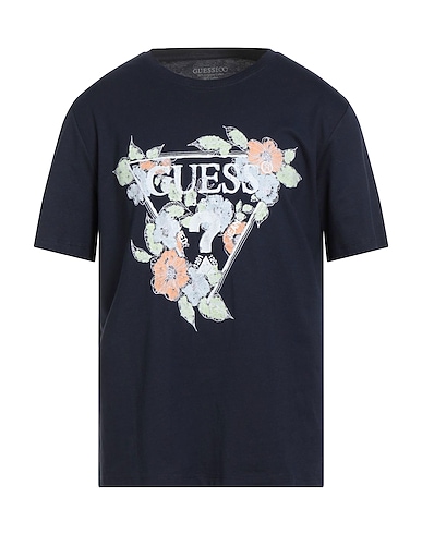 GUESS T-shirt Σκούρο μπλε της νύχτας 50% Οργανικό βαμβάκι, 50% Βαμβάκι