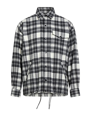 DESTIN Checked shirt Black 75% Wool, 25% Cotton