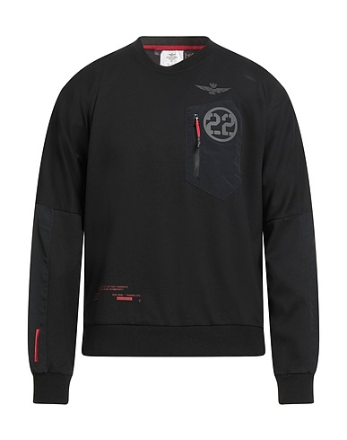 AERONAUTICA MILITARE Sweatshirt Black 65% Viscose, 30% Polyamide, 5% Elastane