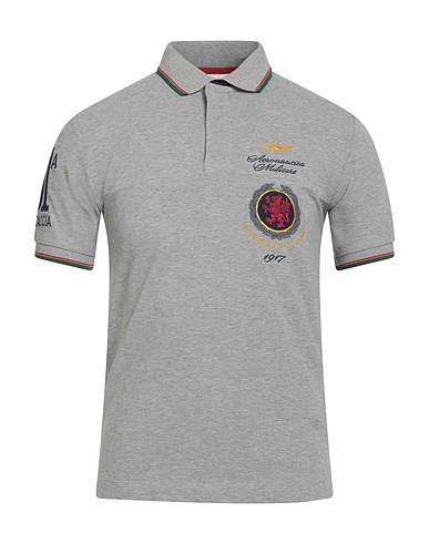 AERONAUTICA MILITARE Polo shirt Grey 95% Cotton, 5% Elastane